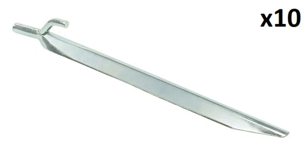 Zelthering 25cm Metall mit Haken x10 stuck
