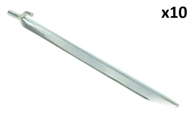 Zelthering 30cm Metall mit Haken x10 stuck