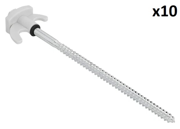 Zelthering 20 cm Metall verschraubbar mit Kunststoffhaken x10 Stuck