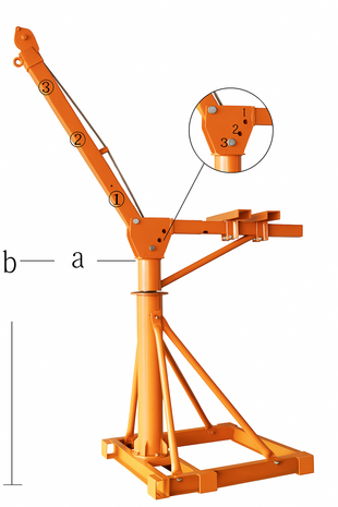 Baukran 500kg 25m elektrisch 230V 360° Drehung