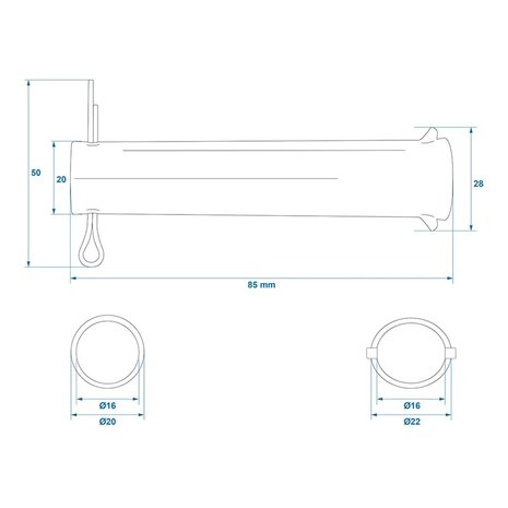 Achse fur Stutzrad 48 mm x10 Stuck