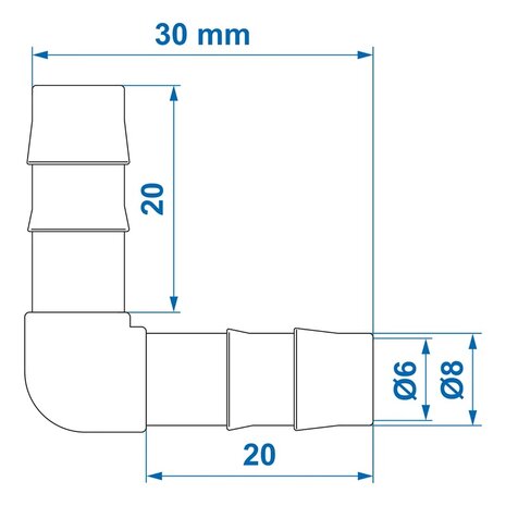 Schlauchtulle Winkel 8 mm x10 Stuck
