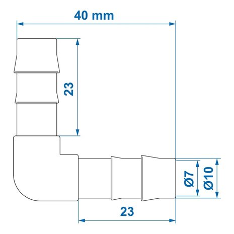 Schlauchtulle 90° abgewinkelt 10 mm x10 Stuck