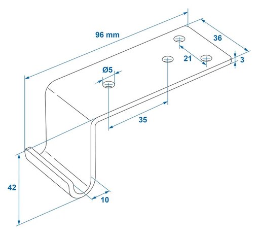 Winkel-Gegenstuck fur Spannverschluss x5 Stuck
