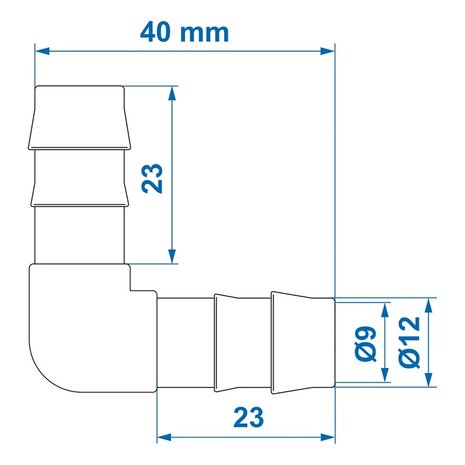 Schlauchtulle 90° abgewinkelt 12 mm x10 Stuck