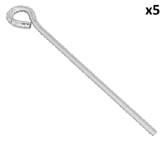 Sturmhering 30 cm aus verzinktem Stahl mit Ose x5 Stuck