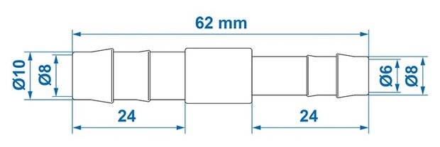 Gerades Schlauchreduzierstuck 10x8 mm x10 Stuck