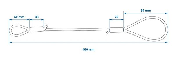 Abreißseil 40 cm mit Schlaufen x5 Stuck
