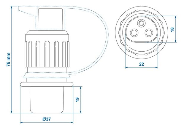 3-poliger Stecker aus PVC