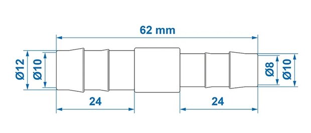 Gerades Schlauchreduzierstuck 12x10 mm x10 Stuck