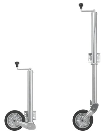 Stutzrad 570/60 mm mit großer Metallfelge und Gummireifen 220 x 65 mm, klappbar 300 kg