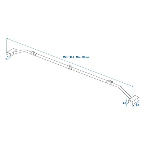 Ausziehbare Abdeckplanenstutze aus Metall 152–220 cm fur Anhangerplane