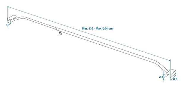 Alu-Planenbugel  ausziehbar  132-204cm  fur Anhangerplane