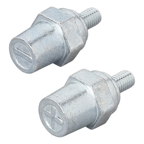 Schraubbare Batteriepole-Set (+) und (-) aus Zink M8