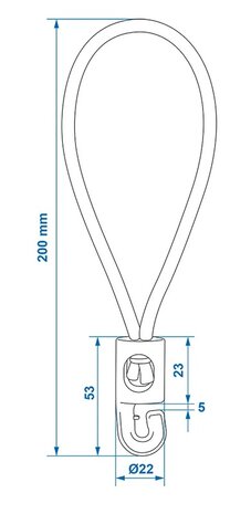 Elastische Schlaufe mit Kunststoffhaken - Set mit 10 Stuck