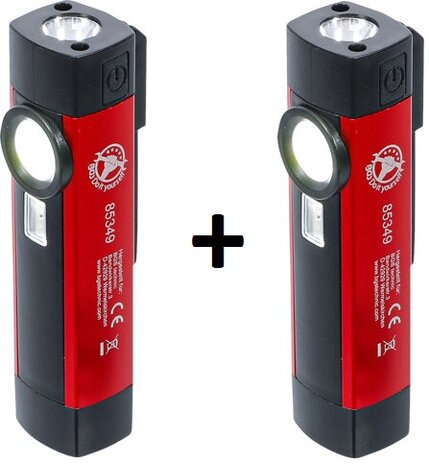 COB-LED / UV-Aluminium-Handleuchte 1 W x2 stuks