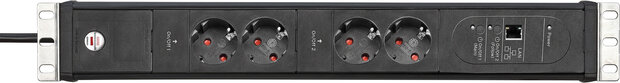 Steckdosenleiste 2-fach schwarz 3 m H05VV-F 3G1,5 19-Format