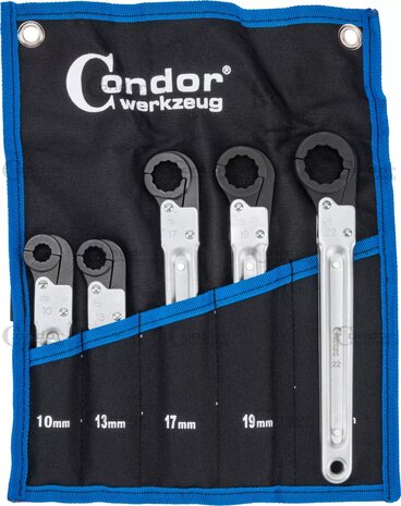 Ratschen-Ringschlusselsatz 10&ndash;22 mm, 5-teilig