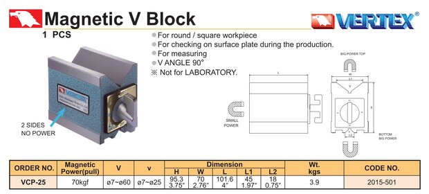 Magnetischer V-Block 7 mm &ndash; 60 mm