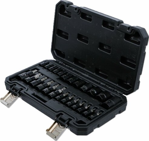 Bit-Einsatz-/Steckschlussel-Einsatz-Satz Antrieb Innenvierkant (1/4), (3/8), (1/2) E-Profil / T-Profil (fur Torx) 25-tlg