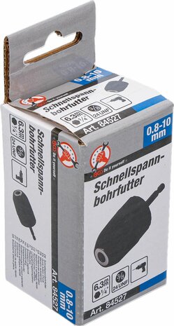 Schnellspannbohrfutter 0,8 - 10 mm Antrieb Au&szlig;ensechskant (1/4)