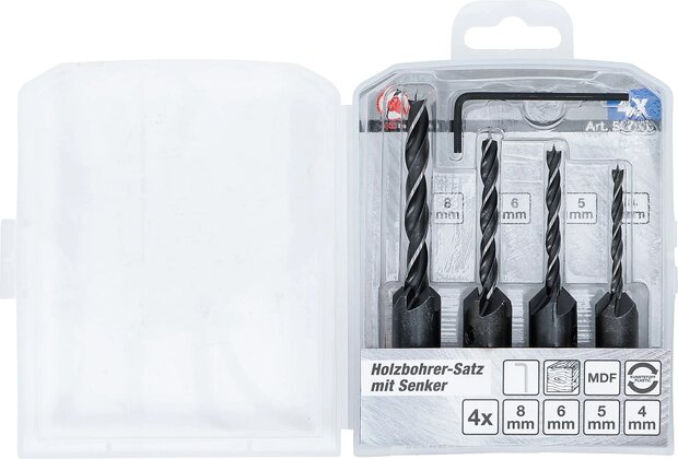 Jeu de meches a bois avec fraise 4 pcs
