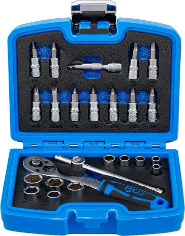 Steckschlussel-Satz Antrieb 6,3 mm (1/4) 24-tlg