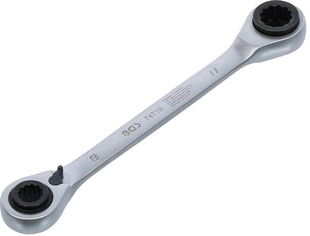 Doppel-Ratschen-Ringschlussel umschaltbar 4-in-1