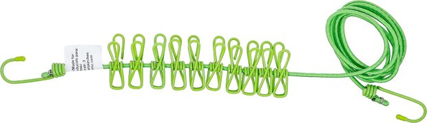 Flexible Wascheleine 1,9 - 2,4 m mit 10 Clips