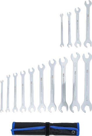 Doppel-Maulschlussel-Satz extra flach mit Ratschenfunktion SW 6 - 22 mm 1/4 - 3/4 14-tlg