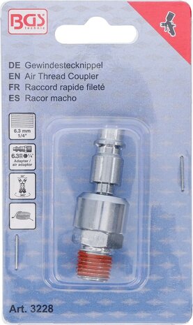 Gewindestecknippel 6,3 mm (1/4) Au&szlig;engewinde