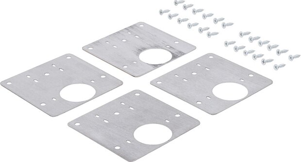 Scharnier-Reparaturplatten-Satz Edelstahl 4-tlg