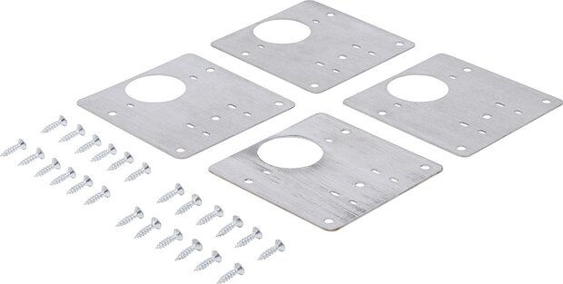 Scharnier-Reparaturplatten-Satz Edelstahl 4-tlg