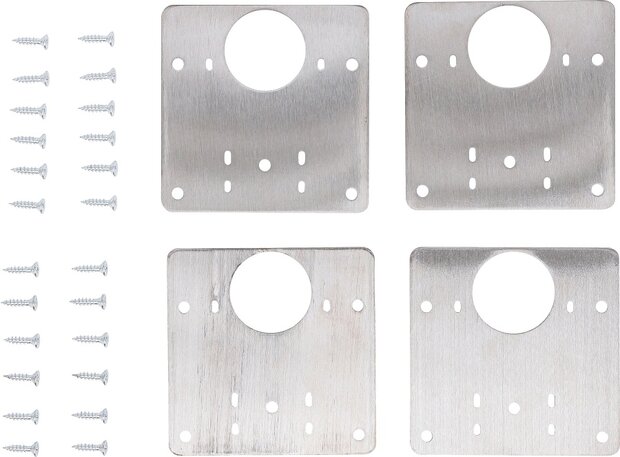 Scharnier-Reparaturplatten-Satz Edelstahl 4-tlg