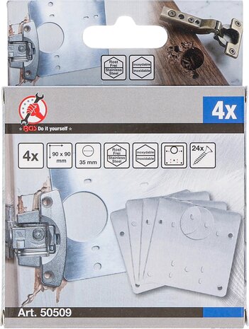 Scharnier-Reparaturplatten-Satz Edelstahl 4-tlg