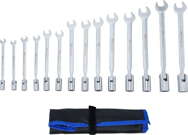 Maul-Ringschlussel-Satz mit flexibler Ringseite SW 8 - 22 mm 14-tlg