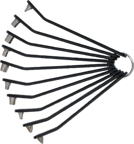 Spezial-Bitschraubendreher ultra flach Schlitz SL Kreuzschlitz PH und PZ T-Profil (fur Torx) 10-tlg