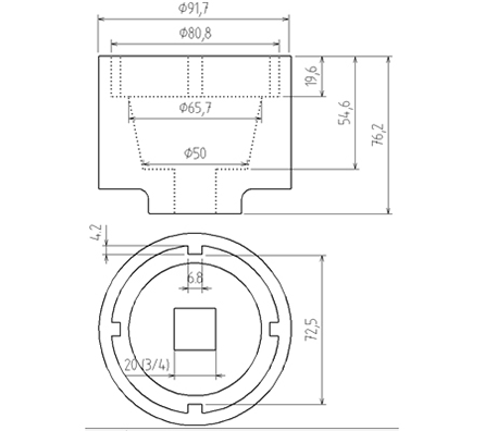 Zapfenschlüssel für Getriebeflansch für Scania 72/80 mm