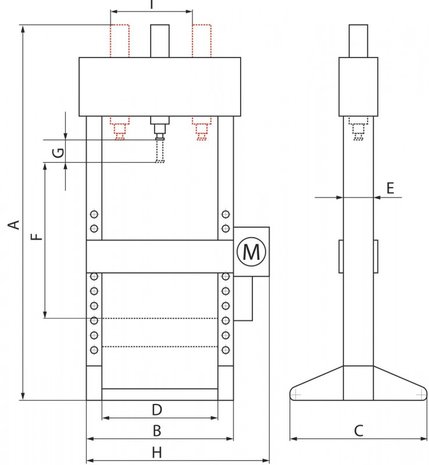 Manuelle hydraulische Presse 50t