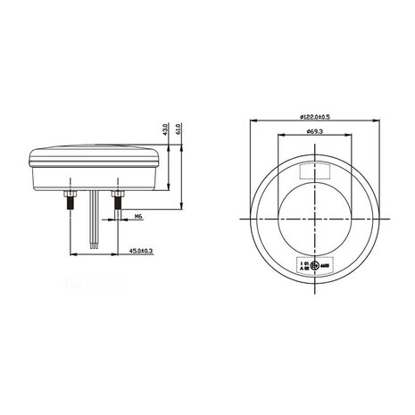 Rückleuchte 3 Funktionen 122mm 24LED