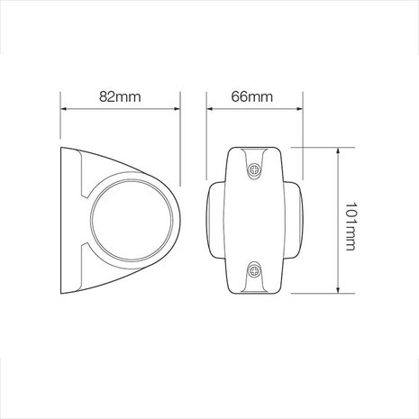 Umrissleuchte 12/24V rot/weiß/orange 101x82mm LED