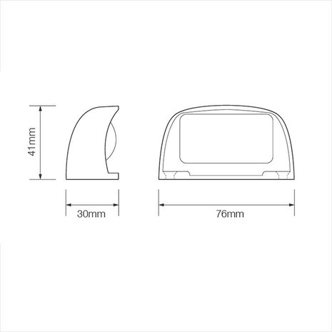 Kennzeichenleuchte 12/24V 76x41mm LED chrom