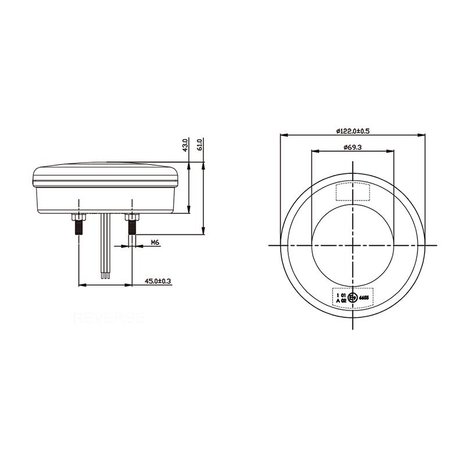 Vordere Beleuchtung 2 Funktionen 122mm 24LED