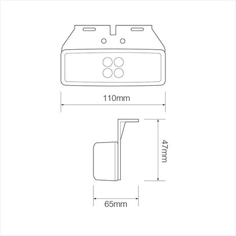 Begrenzungsleuchte 12 24V weiß 110x40mm LED mit Halter