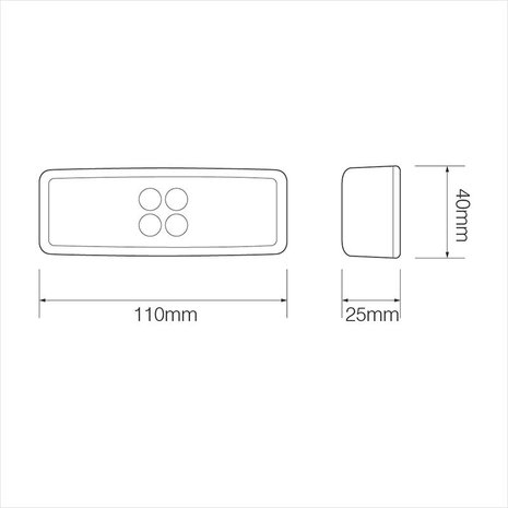 Begrenzungsleuchte 12 24V weiß 110x40mm LED