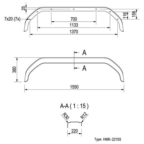 Kotflugel Kunststoff Tandemachse 13 14 Zoll (22155)