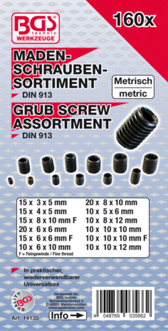 Madenschrauben-Sortiment 160-tlg