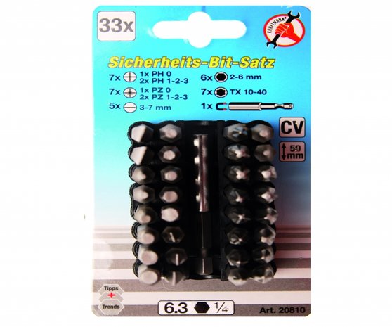 33-teiliges Sicherheits-Bit-Set 50 mm