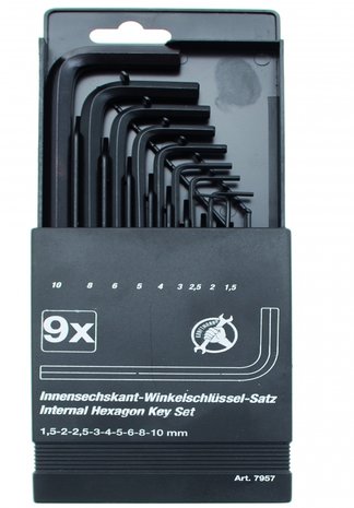 Winkelschlussel-Satz Innensechskant 1,5 - 10 mm 9-tlg