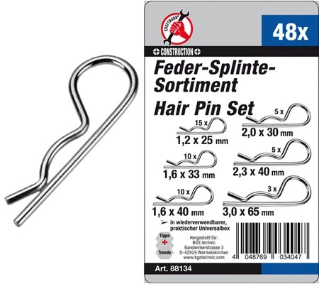 Feder-Splinte-Sortiment, 48-tlg.